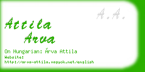 attila arva business card